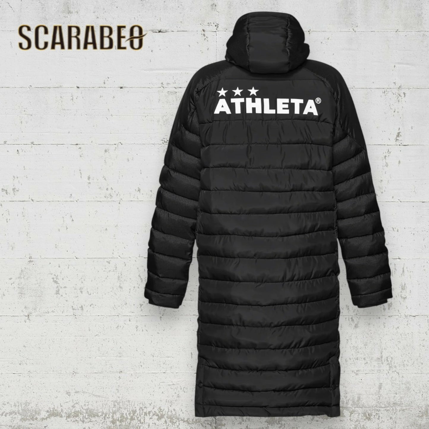 アスレタ ベンチコート ジュニア 中綿 ロングコート 防寒コート ロングベンチコート サッカー フットサル スポーツ観戦 ブラック 70 04167j ATHLETA Jr 04167j-70