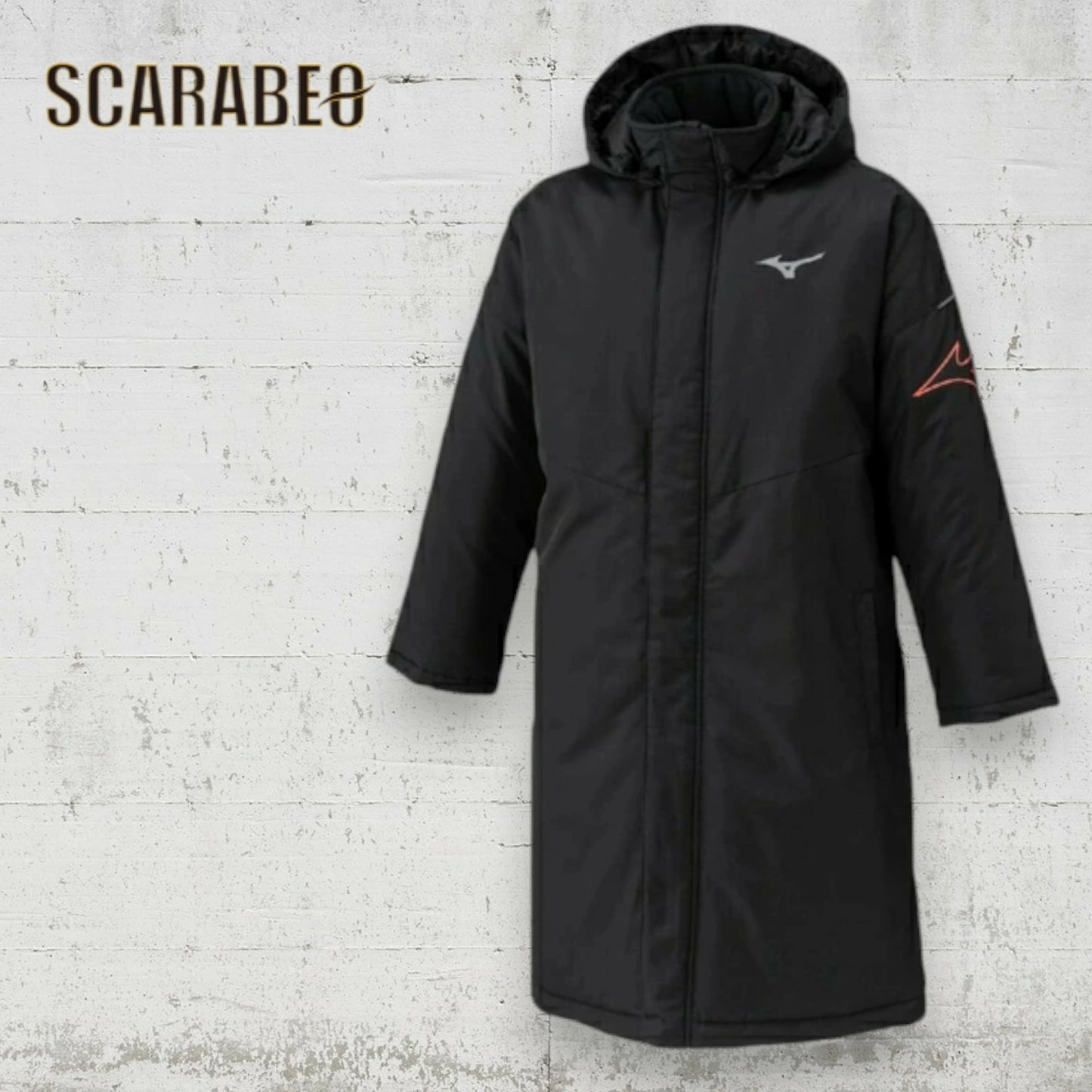 ミズノ ジュニア キッズ 中綿コート ベンチコート 防寒コート アウター 撥水 保温 フリース フード取り外し可 夜間安全 冬 観戦 ブラック 09 mizuno 32mec95009