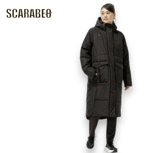 ミズノ レディース テックフィル ブレスサーモ ロングコート 保温 中綿 撥水 ロング丈 冬用 防寒コート スポーツ観戦 32mec85209