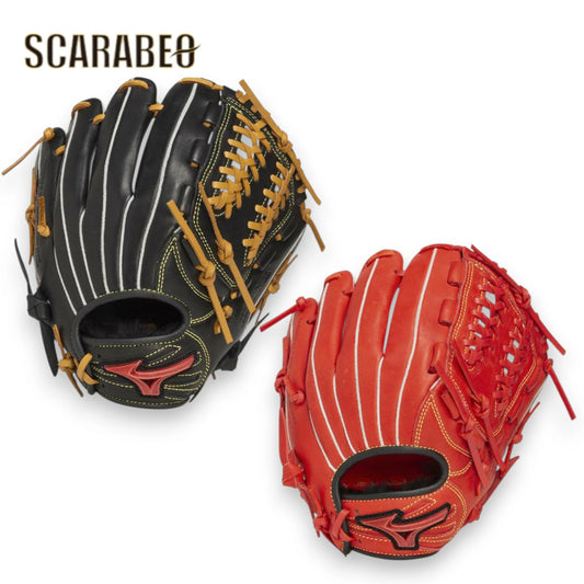 ミズノ ウィルドライブ ジュニア軟式グラブ IBE限定カラー オールラウンド用 サイズSS ブラック×コルク／ラディッシュ×ブラック 牛革 フィリピン製 1AJGY332001ajgy33200