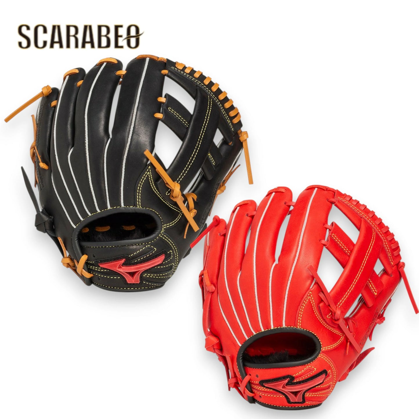 ミズノ 少年軟式グラブ WILL DRIVE RED IBE ウィルドライブ レッド オールラウンド用 サイズS 25FW ラディッシュ×ブラック／ブラック×コルク 牛革 1AJGY33210 ジュニア用 小学生 1ajgy33210