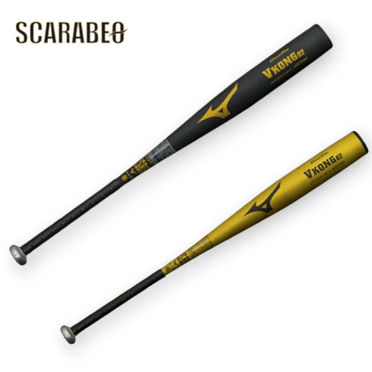 ミズノ ジュニア 軟式用金属バット Vコング02 少年用 79cm/600g 81cm/620g ブラック/ゴールド 1CJMY180 小学生 中学軟式 1cjmy180