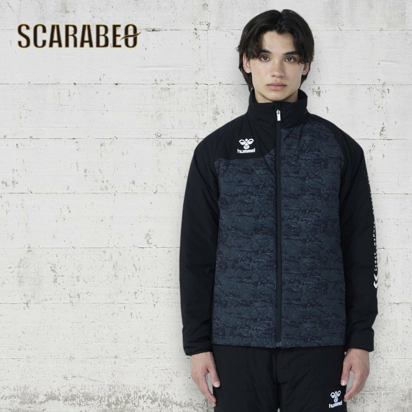 ヒュンメル ジャケット メンズ パデットサーモジャケット HAW2192 撥水 防風 保温 制電 ストレッチ 中綿 ウィンター アウター hummel サッカー フットサル ブラック ネイビー haw2192