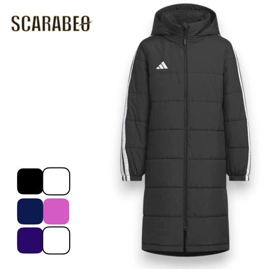 アディダス ジュニア ロングコート ベンチコート VS459 中綿 ボアコート 防風 保温 ルーズフィット スリーストライプス adidas サッカー フットサル KA1341 KA1342 KA1343 vs459