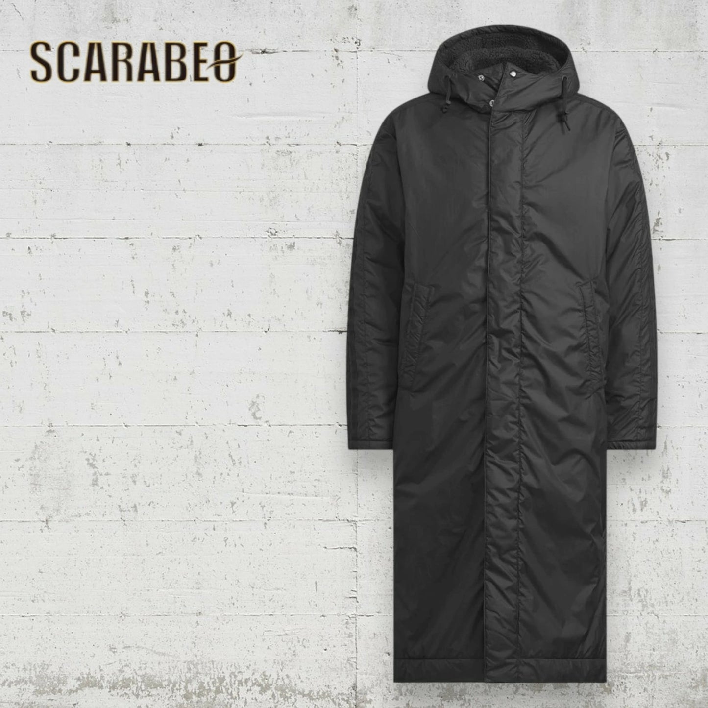 アディダス メンズ ロングコート BW566 ルーズフィット ボアコート 防風 合成シートパッド ドローコード adidas スリーストライプス ジャケット フード付き ブラック×ホワイト ブラック×ブラック Lインク×ホワイト bw566