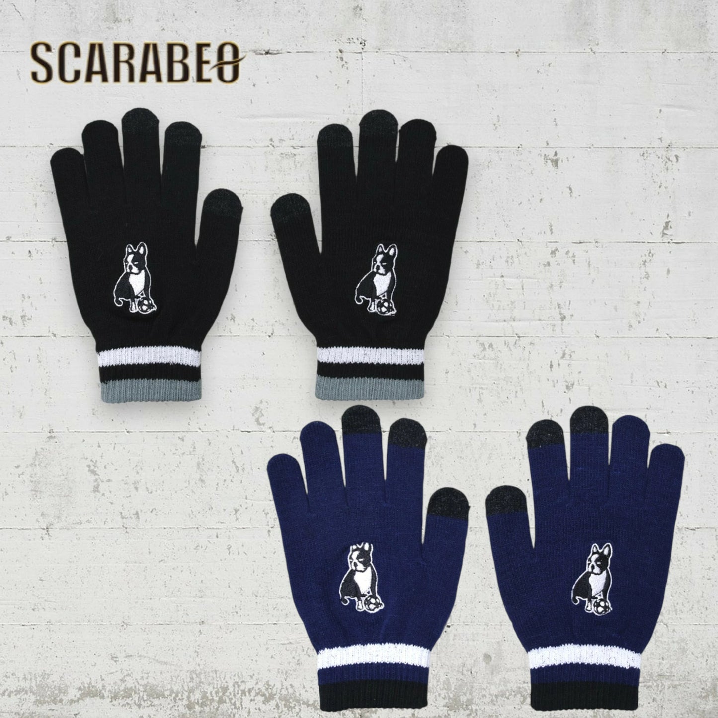 サッカージャンキー S-パイド のびのびニットグローブ SJ25D49 大人 子ども兼用 スマホ対応 手袋 ニット手袋 防寒 滑り止め 刺繍入り サッカーウェア sj25d49