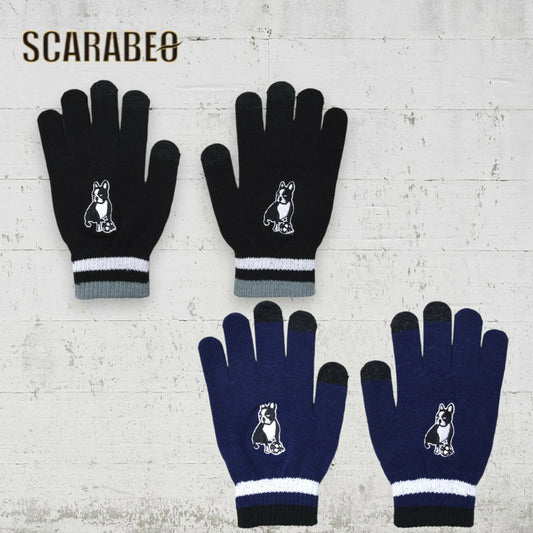 サッカージャンキー S-パイド のびのびニットグローブ SJ25D49 大人 子ども兼用 スマホ対応 手袋 ニット手袋 防寒 滑り止め 刺繍入り サッカーウェア sj25d49