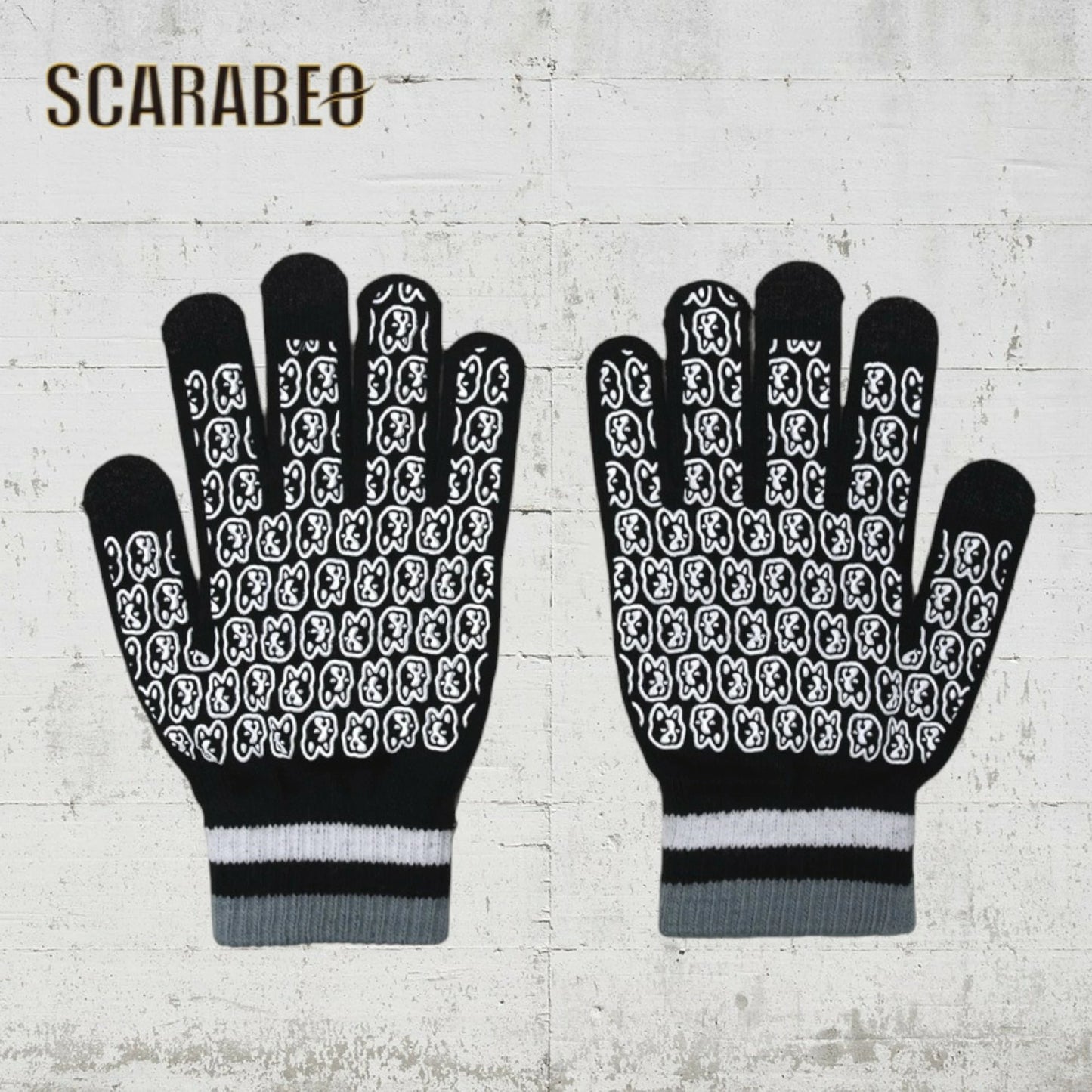 サッカージャンキー S-パイド のびのびニットグローブ SJ25D49 大人 子ども兼用 スマホ対応 手袋 ニット手袋 防寒 滑り止め 刺繍入り サッカーウェア sj25d49
