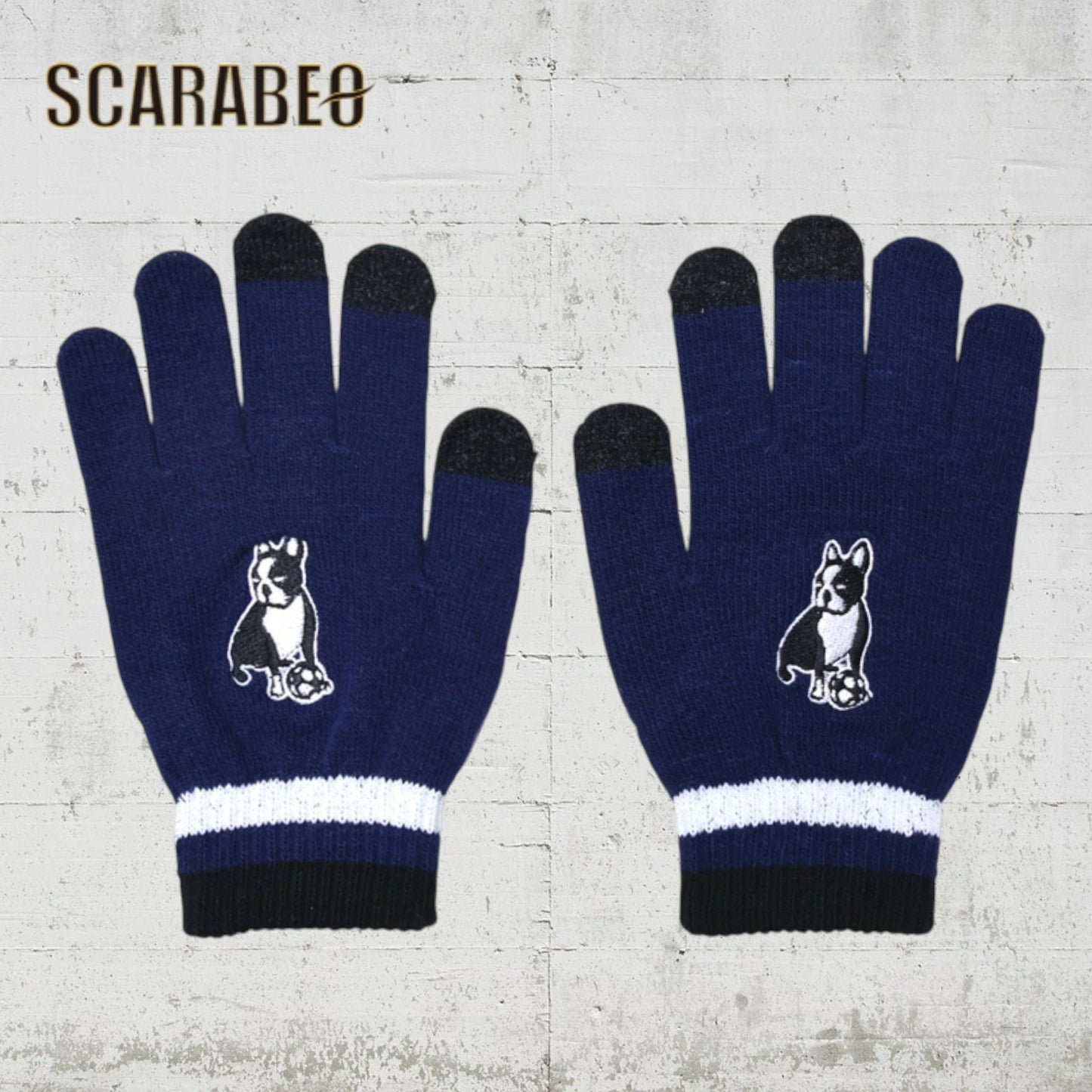 サッカージャンキー S-パイド のびのびニットグローブ SJ25D49 大人 子ども兼用 スマホ対応 手袋 ニット手袋 防寒 滑り止め 刺繍入り サッカーウェア sj25d49