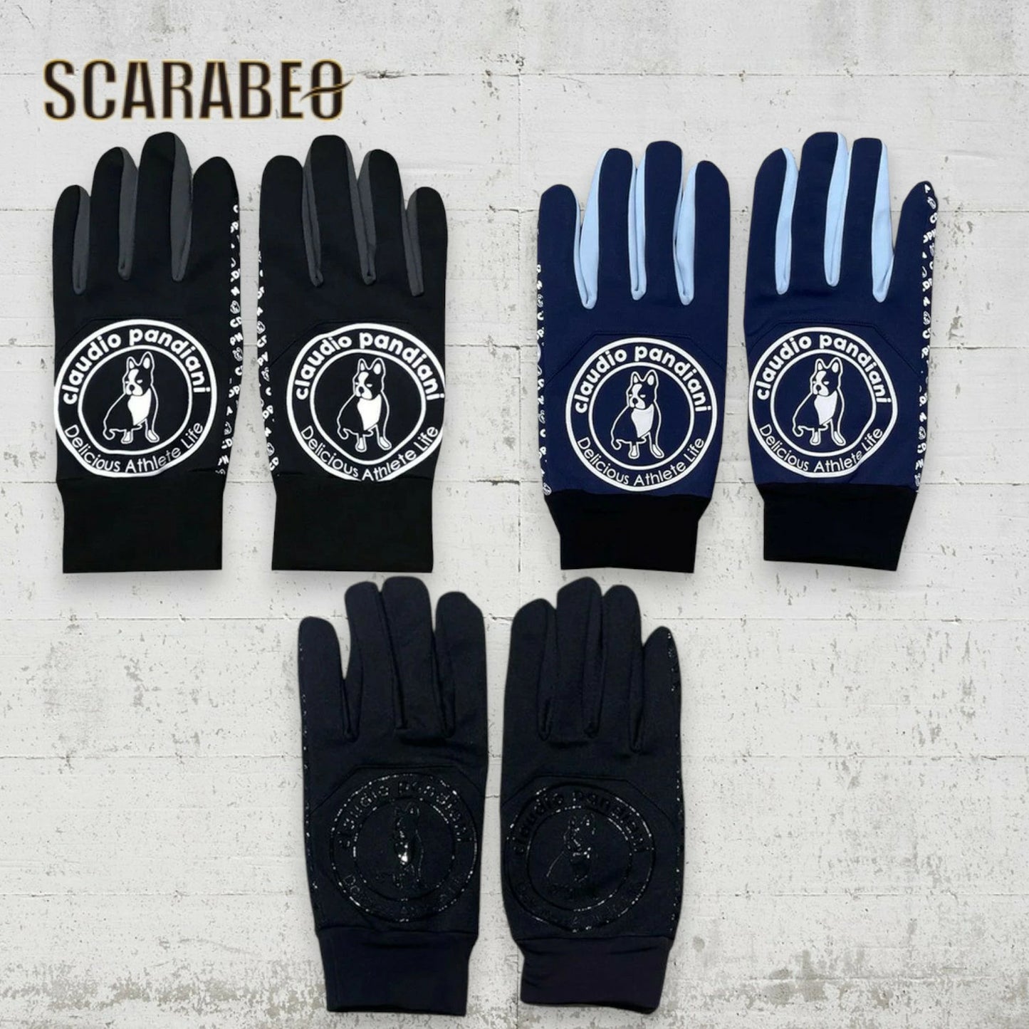 Claudio Pandiani フィールドグローブ サークル 25AW CP25D50 防風 撥水 保温 スマホ対応 手袋 メンズ レディース S M L ブラック ネイビー cp25d50