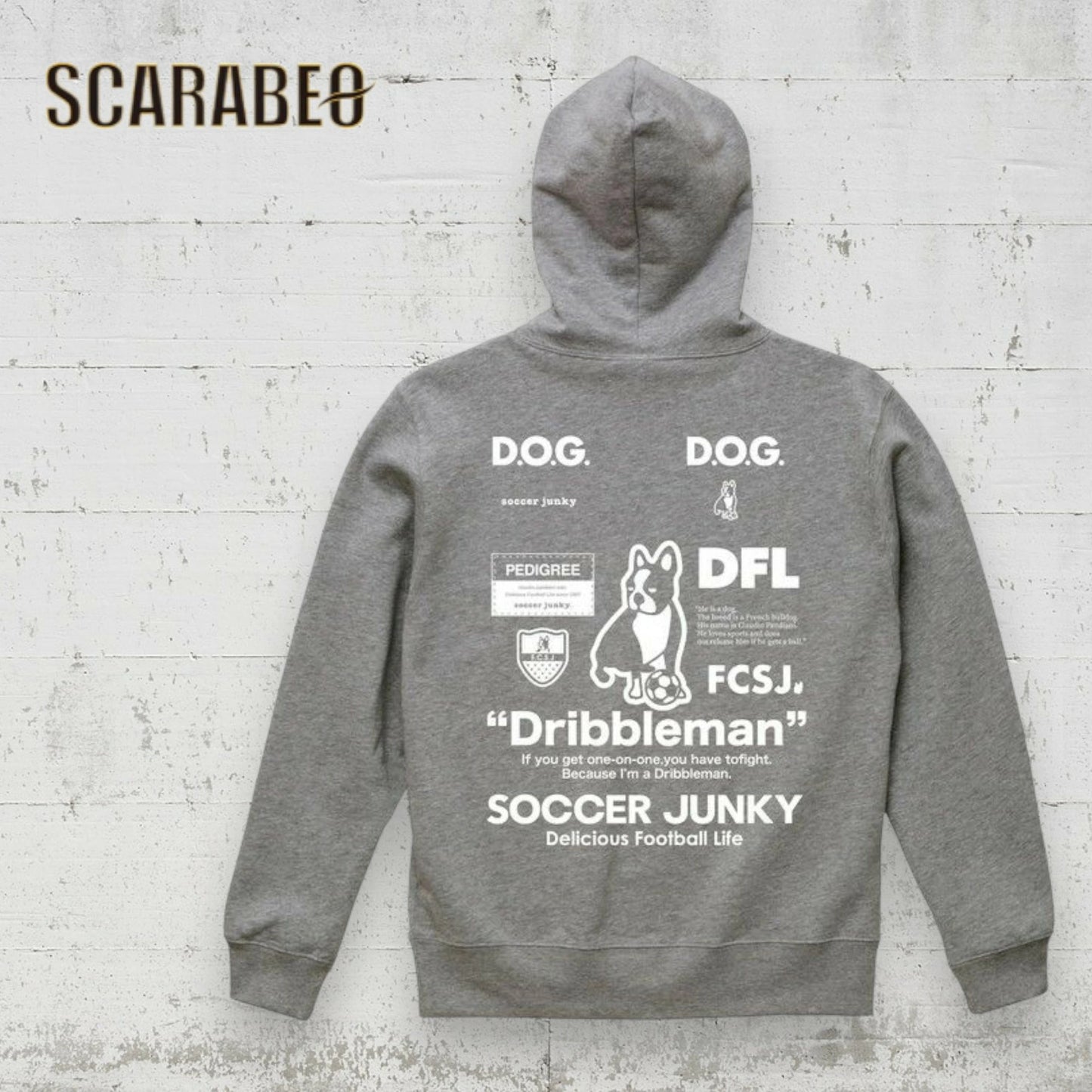 soccer junky サッカージャンキー スウェットフーディー Dribbleman パーカー SJ23D13 メンズ レディース ユニセックス 裏毛 スエット フットサル スポーツ カジュアル 133 ヘザーグレー sj23d13-133