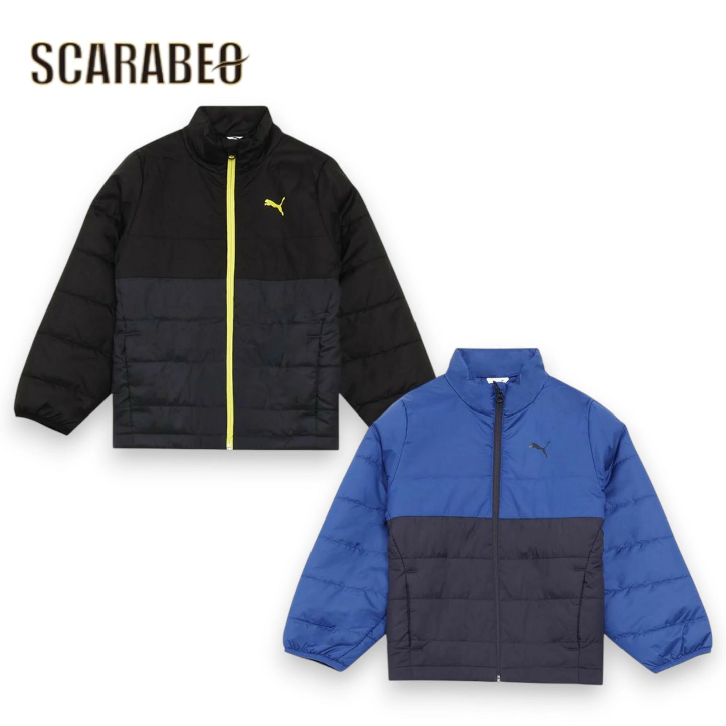 プーマ PUMA ジュニア ボーイズ アクティブ スポーツ パデッド ジャケット 120-160cm 防寒 中綿 ジャケット 子供用 アウター フード付き WIND CELL 通学 スポーツ 男の子 ブラック ブルー 秋冬 689981