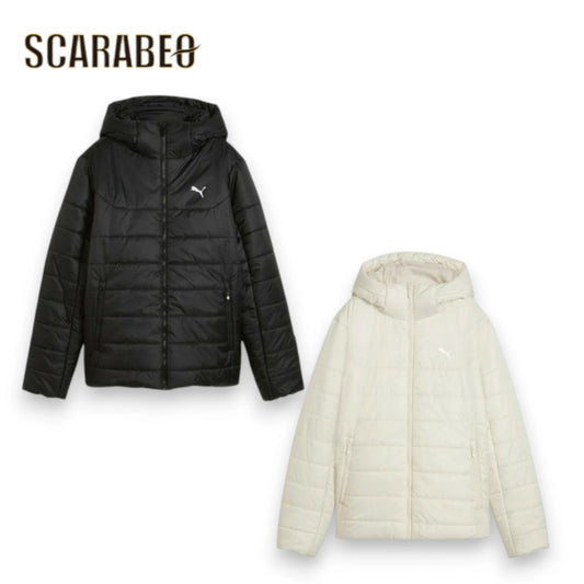 プーマ PUMA ESS フーデッド パデッド JKT メンズ 中綿ジャケット アウター スポーツスタイル ウェア フード付き ウィンドブレーカー 690931 87 ベージュ 01 ブラック 防寒 通勤 通学 690931