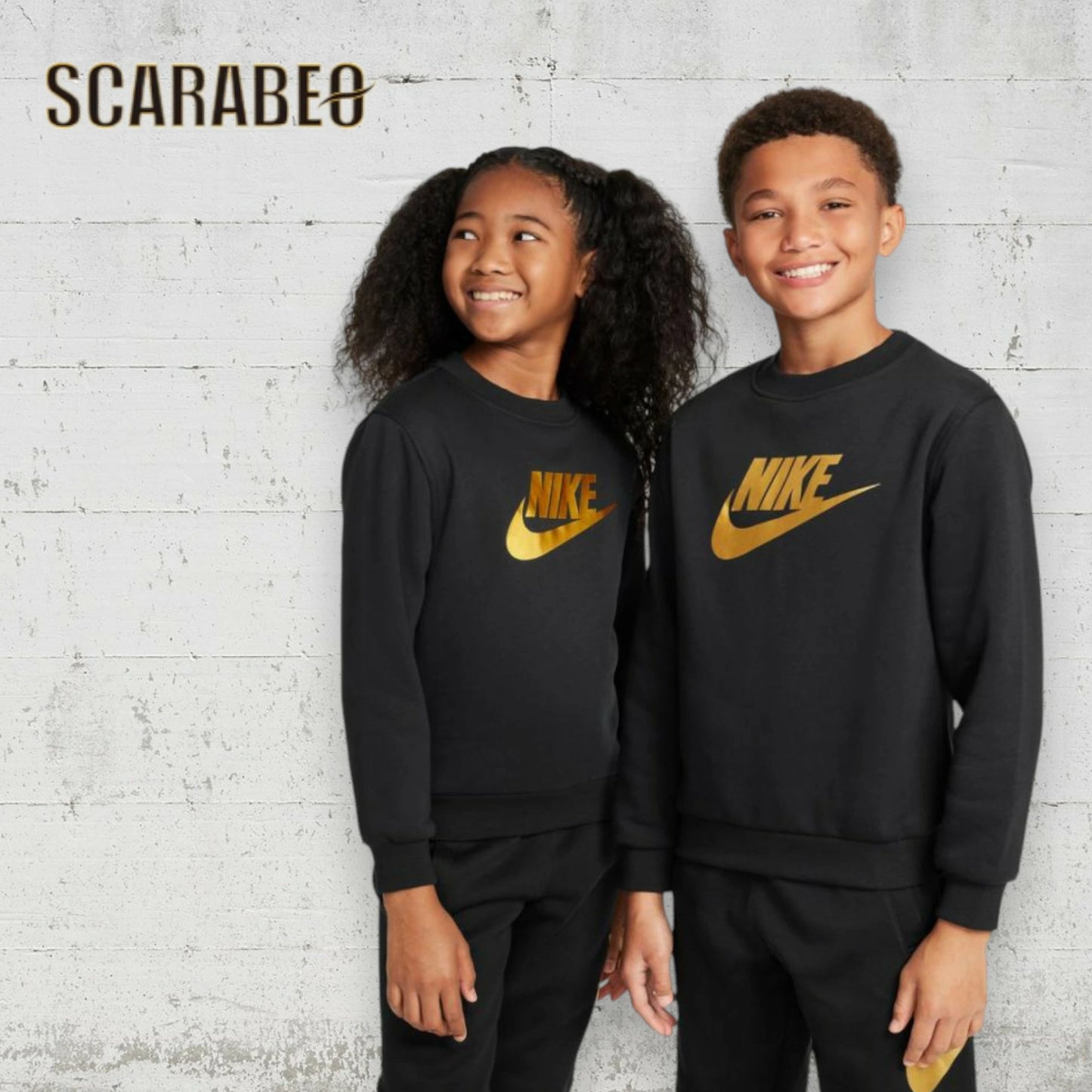 ナイキ NIKE スウェット トレーナー ジュニア キッズ 子供 YTH NSW クラブ フリース ゴールド L/S クルー HQ0975-010 ブラック スポーツウェア トップス 長袖 裏起毛 トレーニング 通学 hq0975