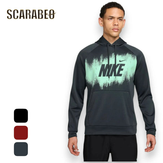 ナイキ NIKE パーカー メンズ Therma-FIT フリース プルオーバー フーディ GFX HV4063 長袖 スウェット スポーツウェア トレーニング 防寒 起毛 フード付き ブラック グレイシュコーラル ブルーグレー hv4063