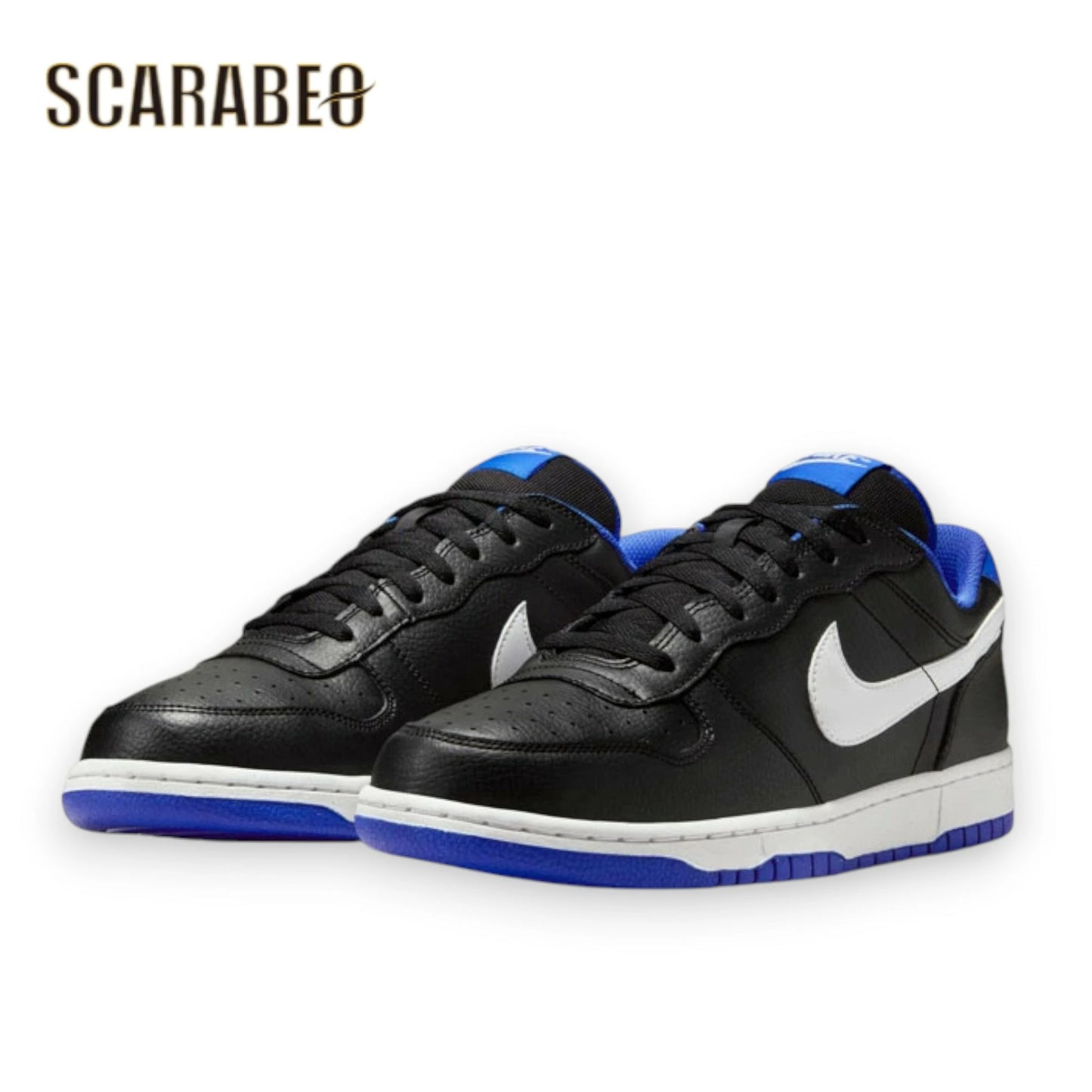 ナイキ スニーカー メンズ BIG NIKE LOW 355152-018 ブラック サミットホワイト ハイパーロイヤル NIKE ビッグ ナイキ ローカット カジュアルシューズ 靴 ストリート ファッション シンプル レザー 355152-018