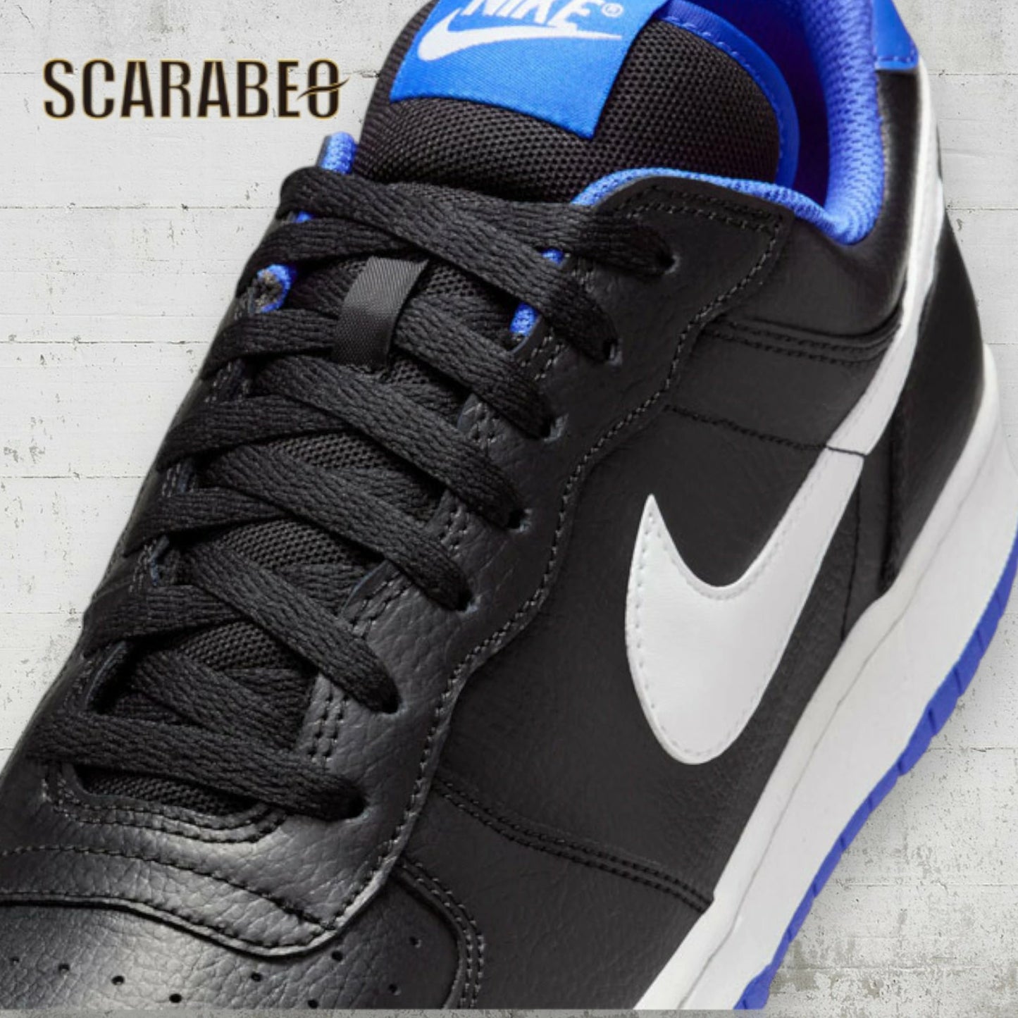 ナイキ スニーカー メンズ BIG NIKE LOW 355152-018 ブラック サミットホワイト ハイパーロイヤル NIKE ビッグ ナイキ ローカット カジュアルシューズ 靴 ストリート ファッション シンプル レザー 355152-018