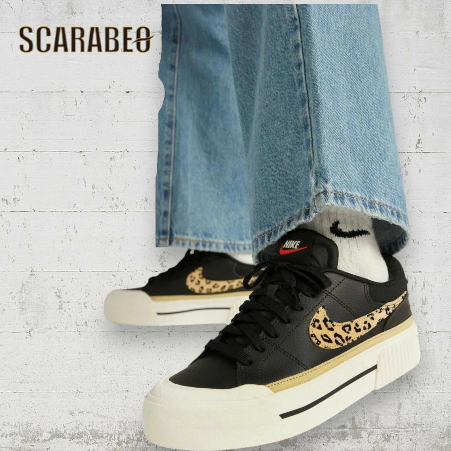 ナイキ スニーカー レディース NIKE WMNS COURT LEGACY LIFT コート レガシー リフト HF9548-001 厚底 アニマル ヒョウ柄 レオパード ブラック 黒 ローカット カジュアル シューズ おしゃれ 通勤 通学 hf9548-001