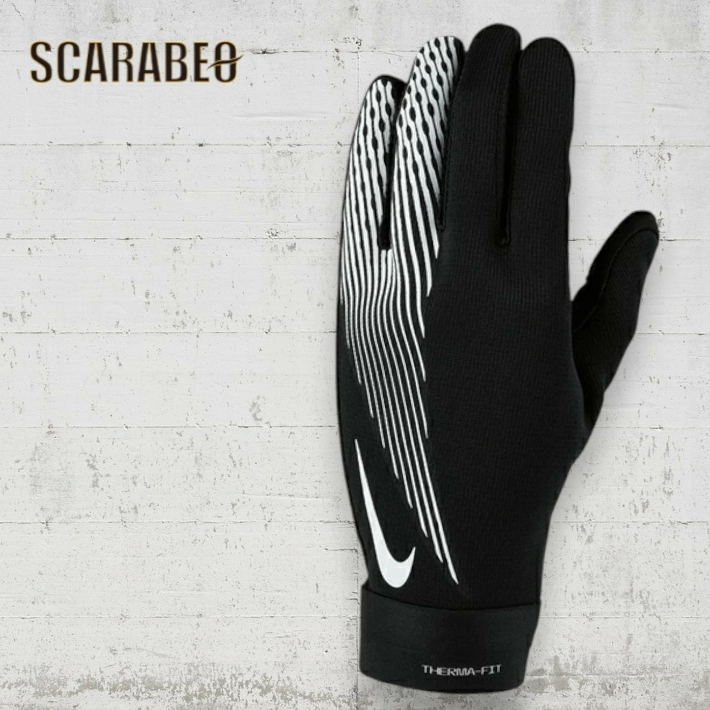 ナイキ サッカーグローブ アカデミー THERMA-FIT フィールドグローブ 大人用 手袋 NIKE HF0546-011 ブラック ホワイト サッカー 防寒 防風 スローイン対応 練習 試合 メンズ レディース hf0546-011