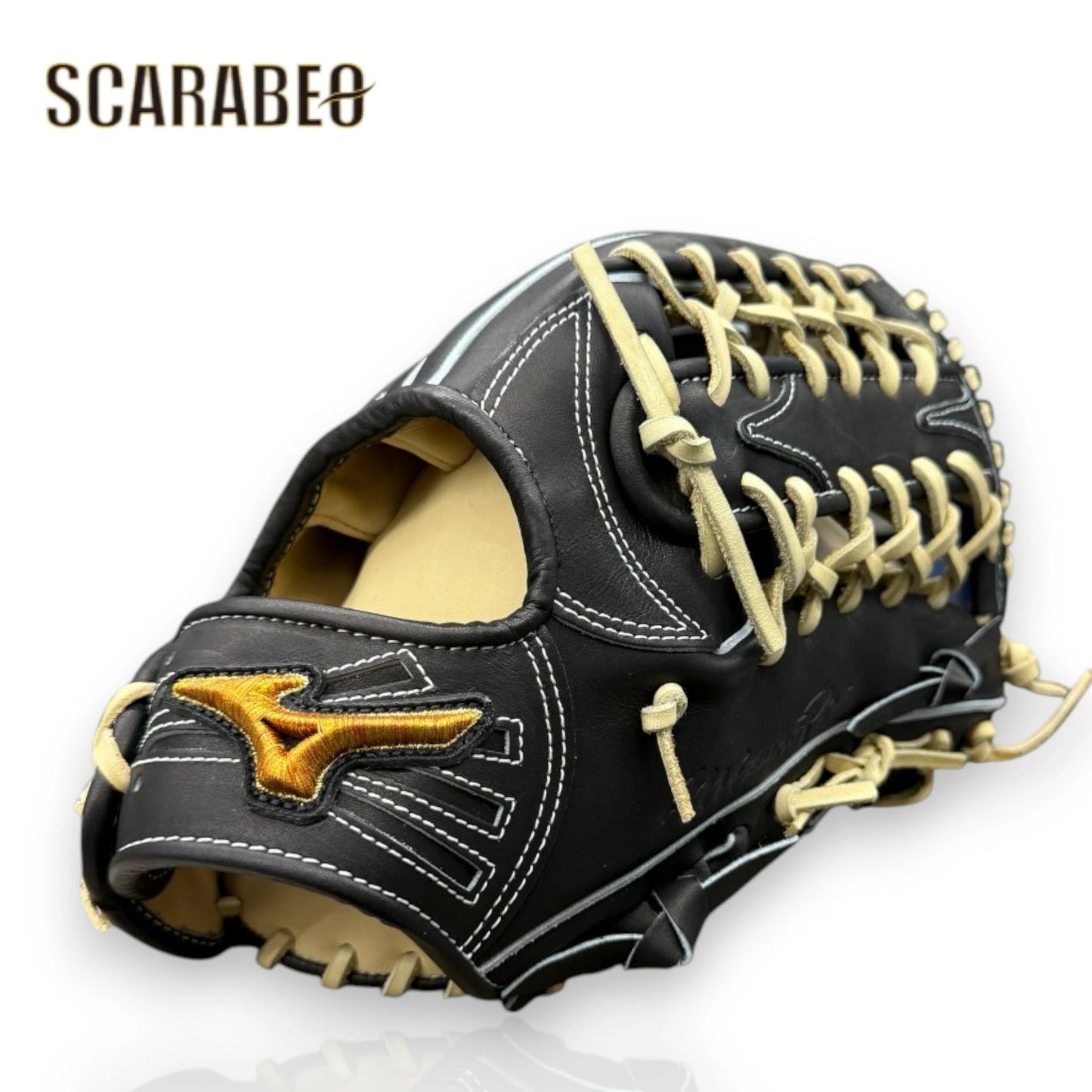 ミズノプロ 硬式グローブ 外野手用 限定モデル 2025秋冬 BSS限定 ミズノ 硬式グラブ 一般 大人 サイズ18N ブラック ブロンド 1AJGH92407-0980 mizuno pro 牛革 高校野球対応 外野用 グローブ 1ajgh92407-0980