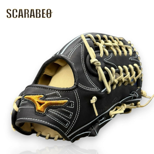 ミズノプロ 硬式グローブ 外野手用 限定モデル 2025秋冬 BSS限定 ミズノ 硬式グラブ 一般 大人 サイズ18N ブラック ブロンド 1AJGH92407-0980 mizuno pro 牛革 高校野球対応 外野用 グローブ 1ajgh92407-0980