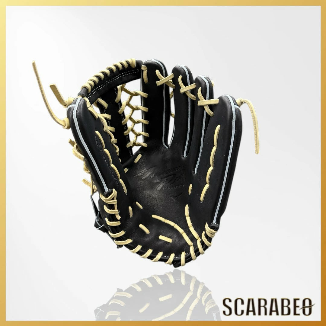 ミズノプロ 硬式グローブ 外野手用 限定モデル 2025秋冬 BSS限定 ミズノ 硬式グラブ 一般 大人 サイズ18N ブラック ブロンド 1AJGH92407-0980 mizuno pro 牛革 高校野球対応 外野用 グローブ 1ajgh92407-0980