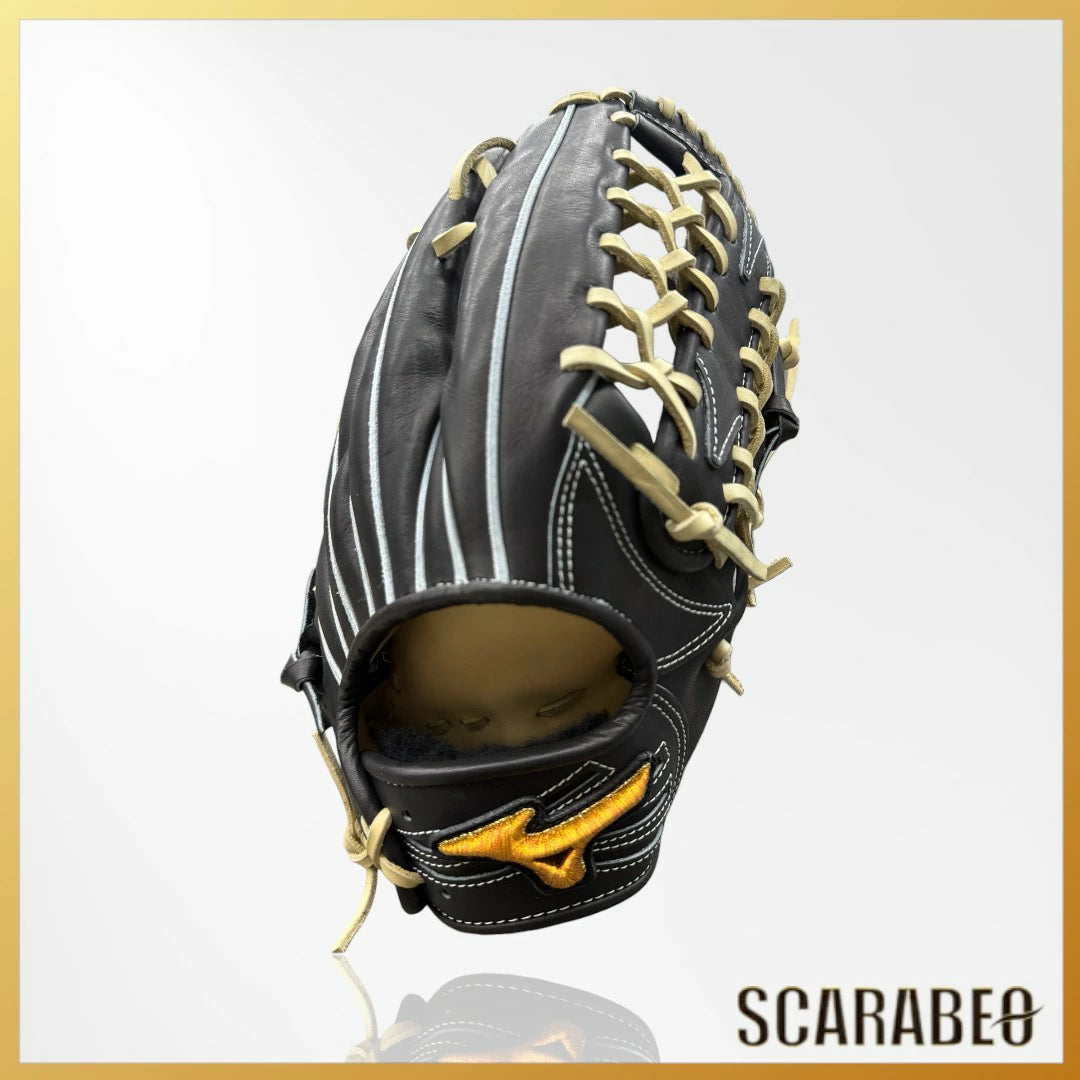 ミズノプロ 硬式グローブ 外野手用 限定モデル 2025秋冬 BSS限定 ミズノ 硬式グラブ 一般 大人 サイズ18N ブラック ブロンド 1AJGH92407-0980 mizuno pro 牛革 高校野球対応 外野用 グローブ 1ajgh92407-0980