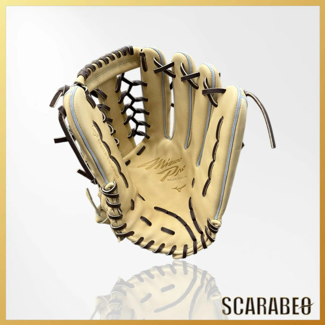 ミズノプロ 硬式グローブ 外野手用 限定モデル 2025秋冬 BSS限定 ミズノ 硬式グラブ 一般 大人 サイズ18N ブロンド ブラウン 1AJGH92407-8057 mizuno pro 牛革 高校野球対応 外野用 グローブ 1ajgh92407-8057