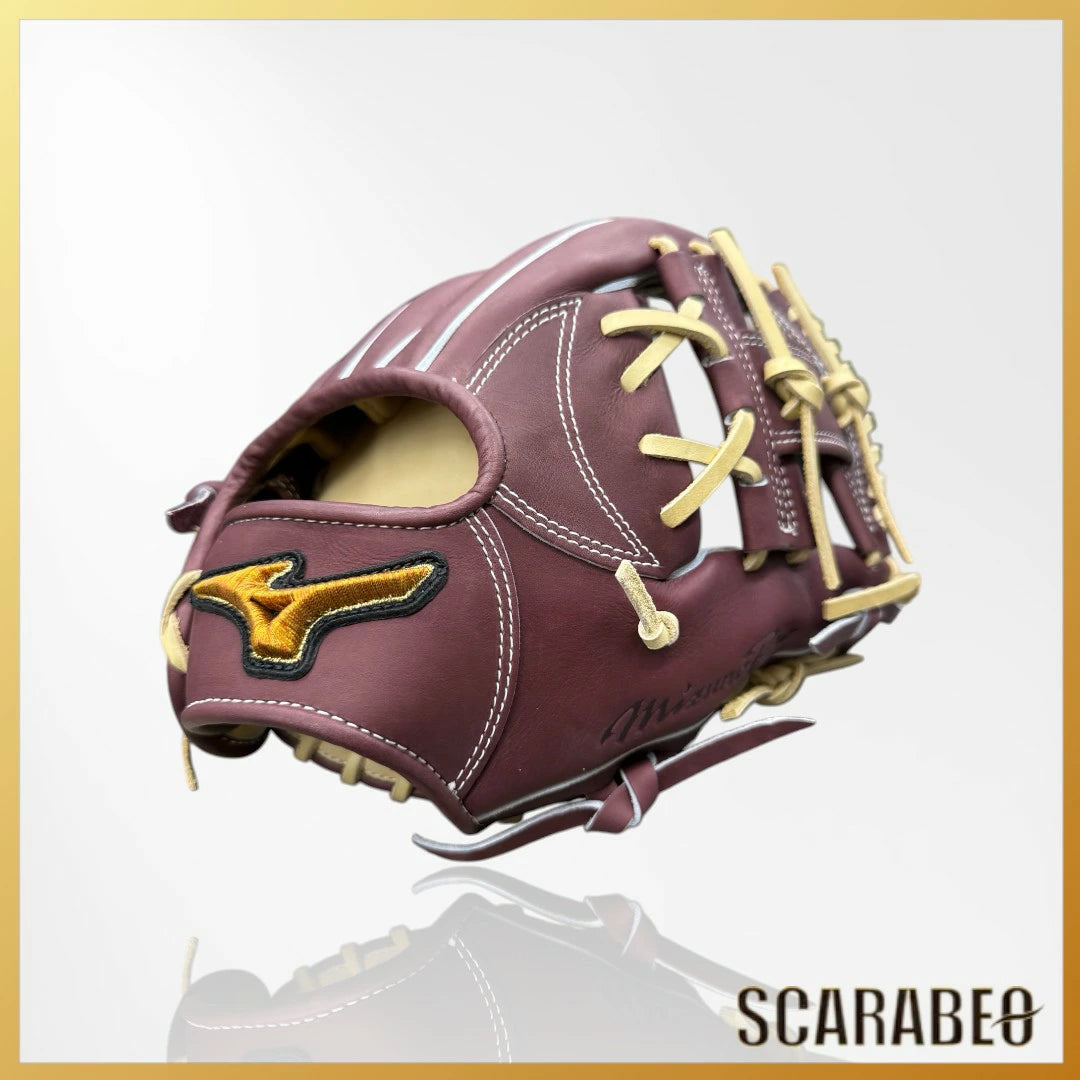 ミズノプロ 硬式グローブ 内野手用 長岡型 BSS限定モデル ミズノ 硬式グラブ 一般 大人 サイズ10 プラムブラウン×ブロンド 1AJGH92423 mizuno pro 硬式 内野用 牛革 高校野球対応 グラブ袋付き 1ajgh92423-6880