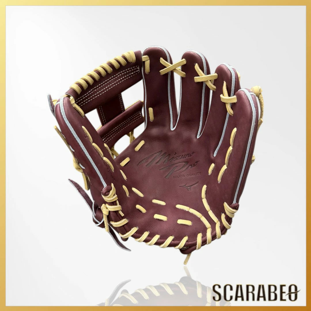 ミズノプロ 硬式グローブ 内野手用 長岡型 BSS限定モデル ミズノ 硬式グラブ 一般 大人 サイズ10 プラムブラウン×ブロンド 1AJGH92423 mizuno pro 硬式 内野用 牛革 高校野球対応 グラブ袋付き 1ajgh92423-6880