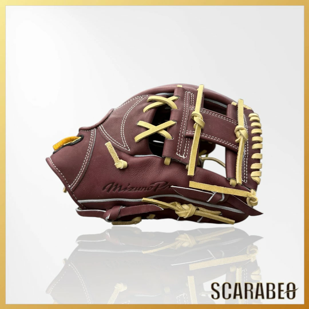 ミズノプロ 硬式グローブ 内野手用 長岡型 BSS限定モデル ミズノ 硬式グラブ 一般 大人 サイズ10 プラムブラウン×ブロンド 1AJGH92423 mizuno pro 硬式 内野用 牛革 高校野球対応 グラブ袋付き 1ajgh92423-6880