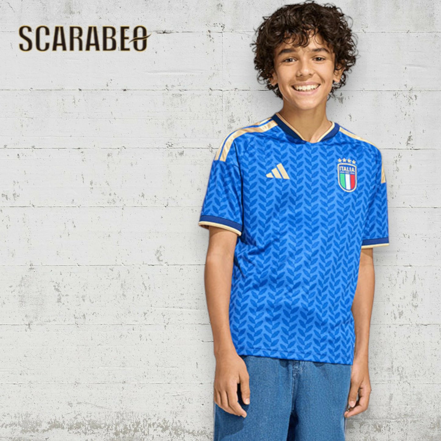 アディダス ジュニア イタリア代表 2026 ホーム レプリカ ユニフォーム 半袖 キッズ 子供 サッカーウェア adidas ITALIA CLIMACOOL スリムフィット ka620
