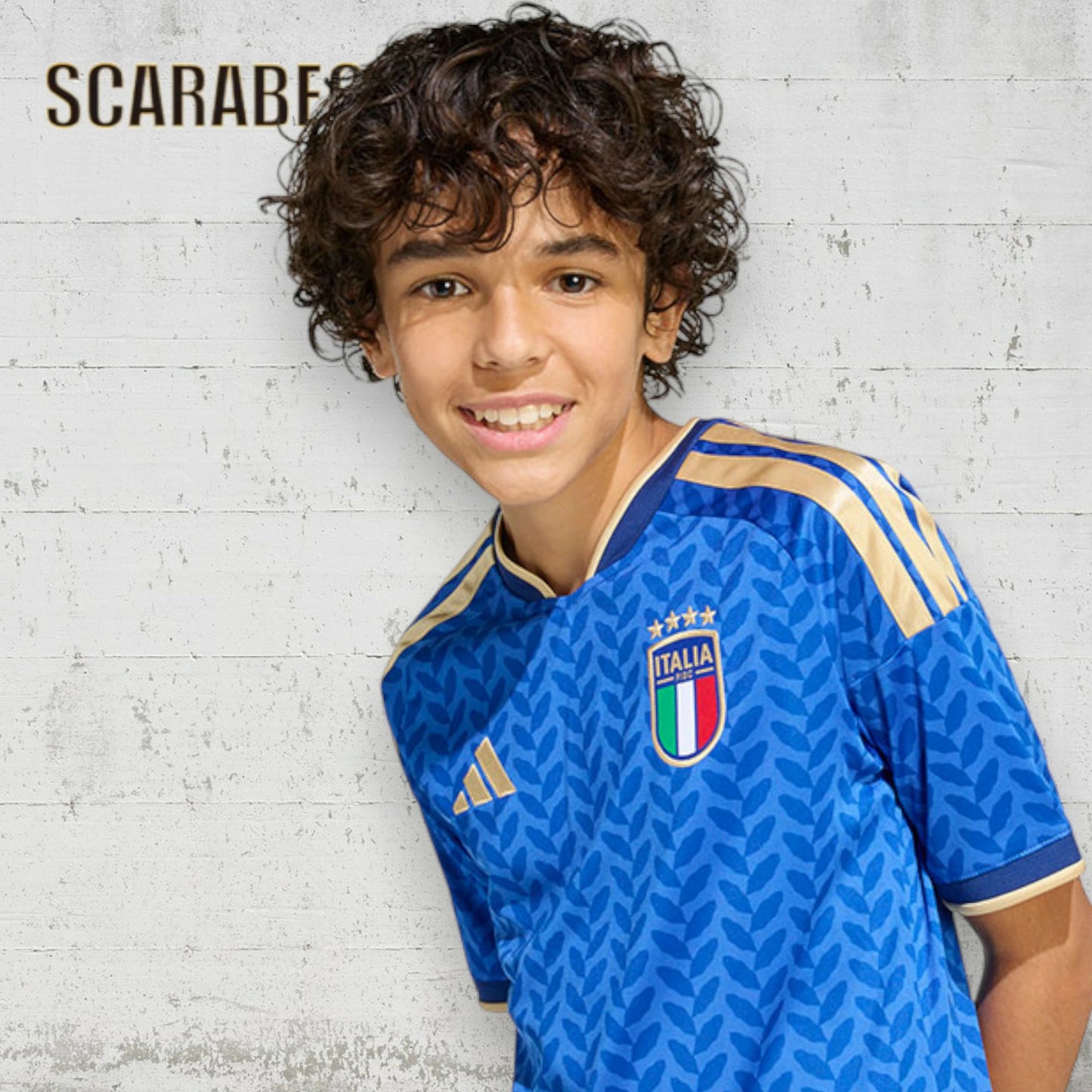 アディダス ジュニア イタリア代表 2026 ホーム レプリカ ユニフォーム 半袖 キッズ 子供 サッカーウェア adidas ITALIA CLIMACOOL スリムフィット ka620