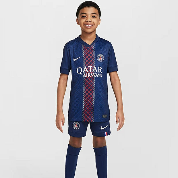 ナイキ ジュニア パリサンジェルマン 25-26 ホーム レプリカ ユニフォーム 半袖 NIKE PSG キッズ 子供用 サッカー フランス リーグ・アン スタジアムジャージ Dri-FIT ネイビー ホームシャツ 2025-2026 hj5293