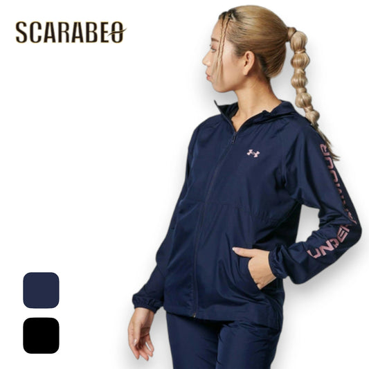 アンダーアーマー レディース ジャケット UA ワードマーク ウーブン フルジップ ジャケット 1378322 UNDER ARMOUR 撥水 ウィンドブレーカー トレーニング アウター ウォームアップ スポーツウェア 1378322