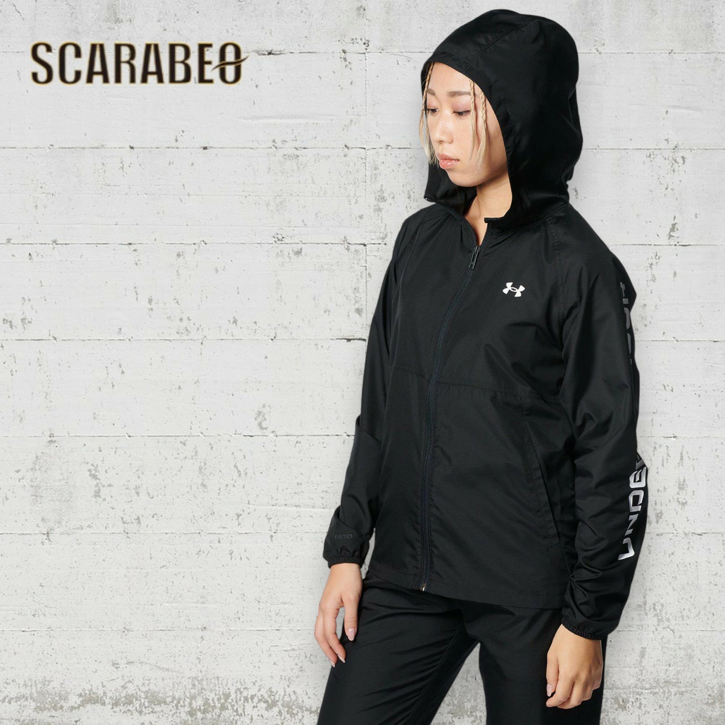 アンダーアーマー レディース ジャケット UA ワードマーク ウーブン フルジップ ジャケット 1378322 UNDER ARMOUR 撥水 ウィンドブレーカー トレーニング アウター ウォームアップ スポーツウェア 1378322