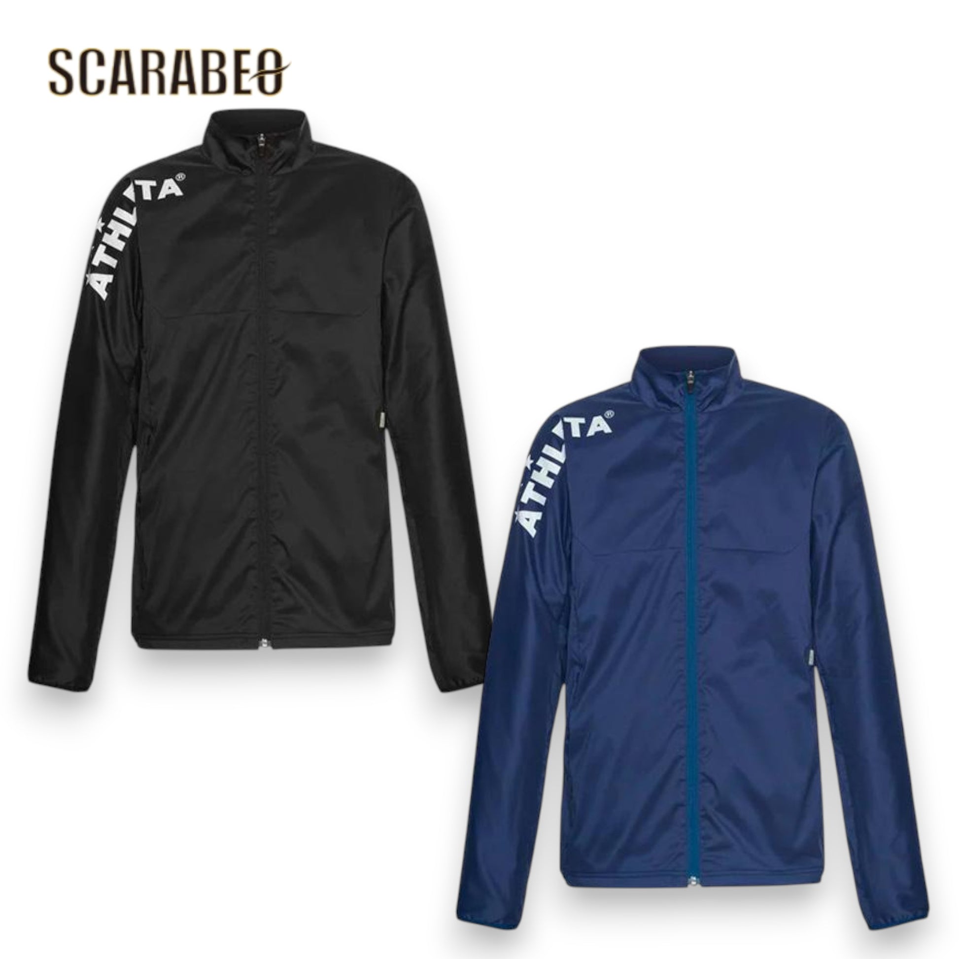 ATHLETA アスレタ 裏地付きストレッチウインドジャケット メンズ 02377 防風 トレーニング ジャケット ポリエステル100％ ブラック ネイビー 02377