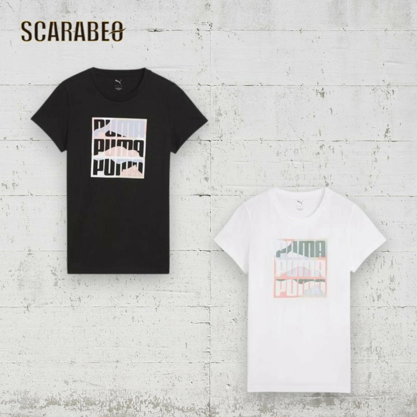 プーマ Tシャツ レディース GRAPHICS マウンテン 半袖 687716 PUMA コットン100% 山柄 グラフィック ブラック ホワイト カジュアル 687716