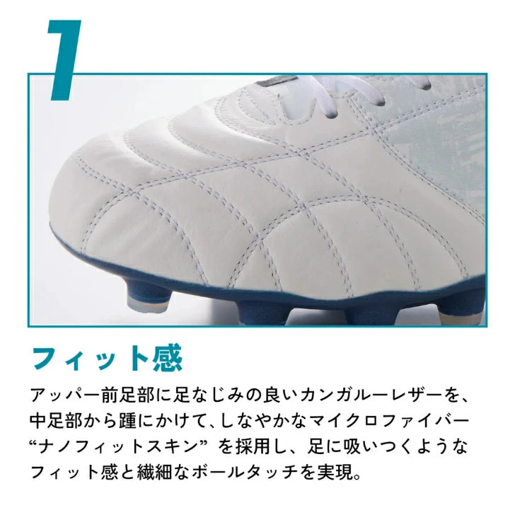 ヒュンメル ヴォラート 3 PRO SUPERWIDE LTD メンズ サッカースパイク ホワイト ネイビー HAS1248SW-1070 幅広 4E カンガルーレザー ナノフィットスキン has1248sw-1070