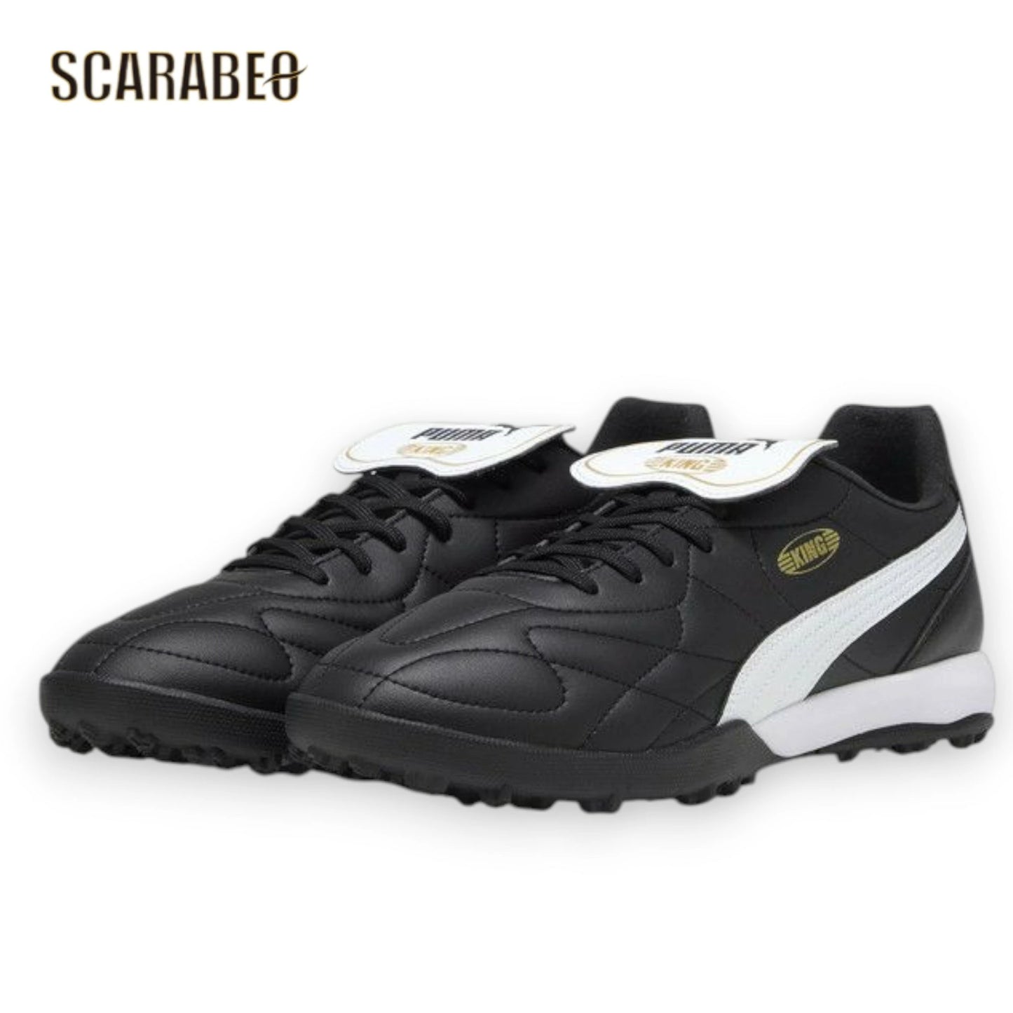 プーマ プーマキング トップ TT メンズ サッカースパイク 107417-01 土 人工芝 ブラック ホワイト ゴールド 107417-01