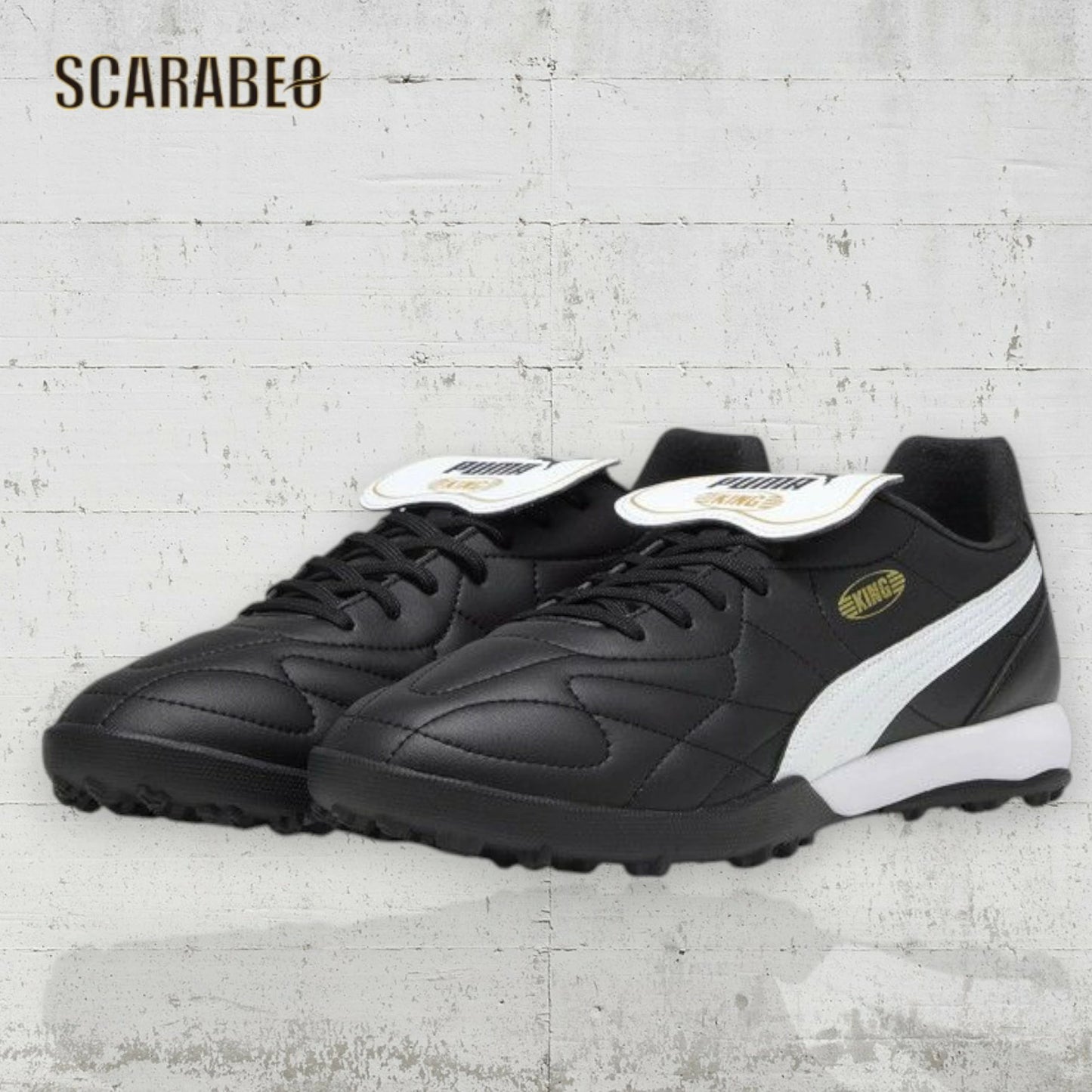 プーマ プーマキング トップ TT メンズ サッカースパイク 107417-01 土 人工芝 ブラック ホワイト ゴールド 107417-01