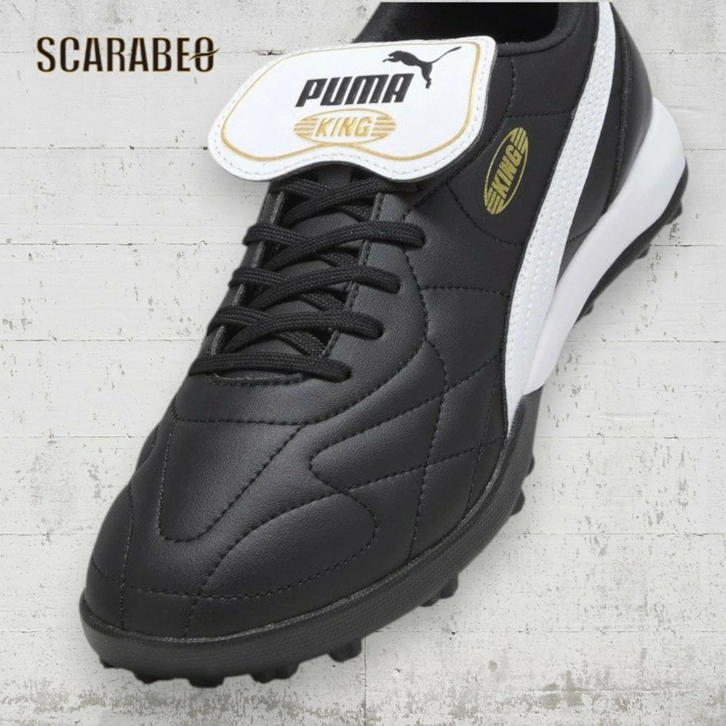 プーマ プーマキング トップ TT メンズ サッカースパイク 107417-01 土 人工芝 ブラック ホワイト ゴールド 107417-01