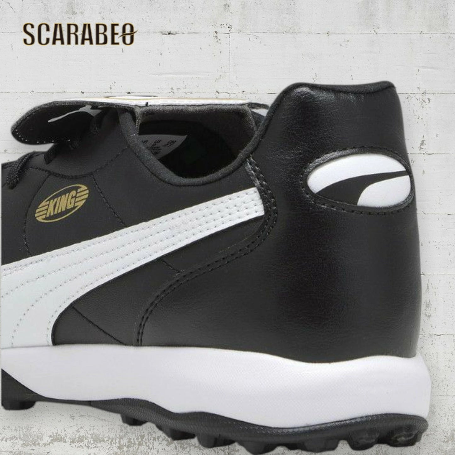 プーマ プーマキング トップ TT メンズ サッカースパイク 107417-01 土 人工芝 ブラック ホワイト ゴールド 107417-01