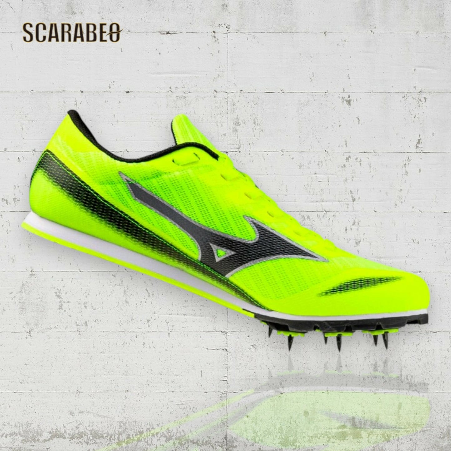 ミズノ 陸上スパイク エックスファースト3 U1GA258004 MIZUNO X FIRST 3 初心者用 短距離 中距離 長距離 走幅跳用 入門モデル 土トラック兼用 2E イエロー×ブラック u1ga258004