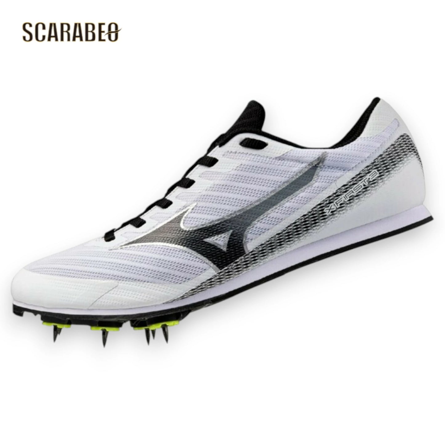 ミズノ 陸上スパイク エックスファースト3 U1GA258003 MIZUNO X FIRST 3 初心者用 短距離 中距離 長距離 走幅跳用 入門モデル 土トラック兼用 2E ホワイト×ブラック u1ga258003