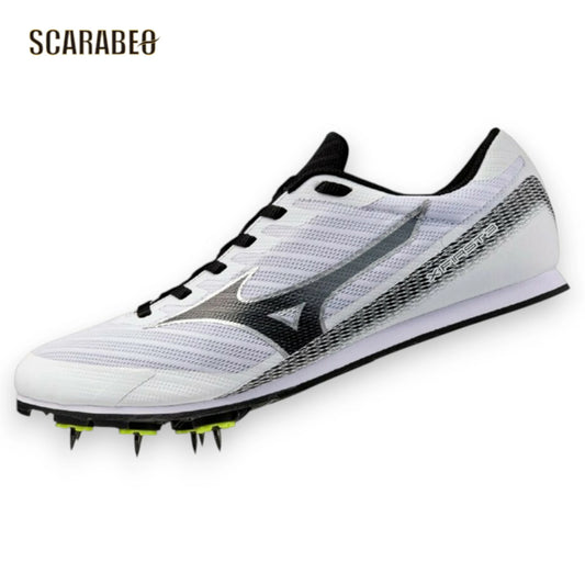 ミズノ 陸上スパイク エックスファースト3 U1GA258003 MIZUNO X FIRST 3 初心者用 短距離 中距離 長距離 走幅跳用 入門モデル 土トラック兼用 2E ホワイト×ブラック u1ga258003