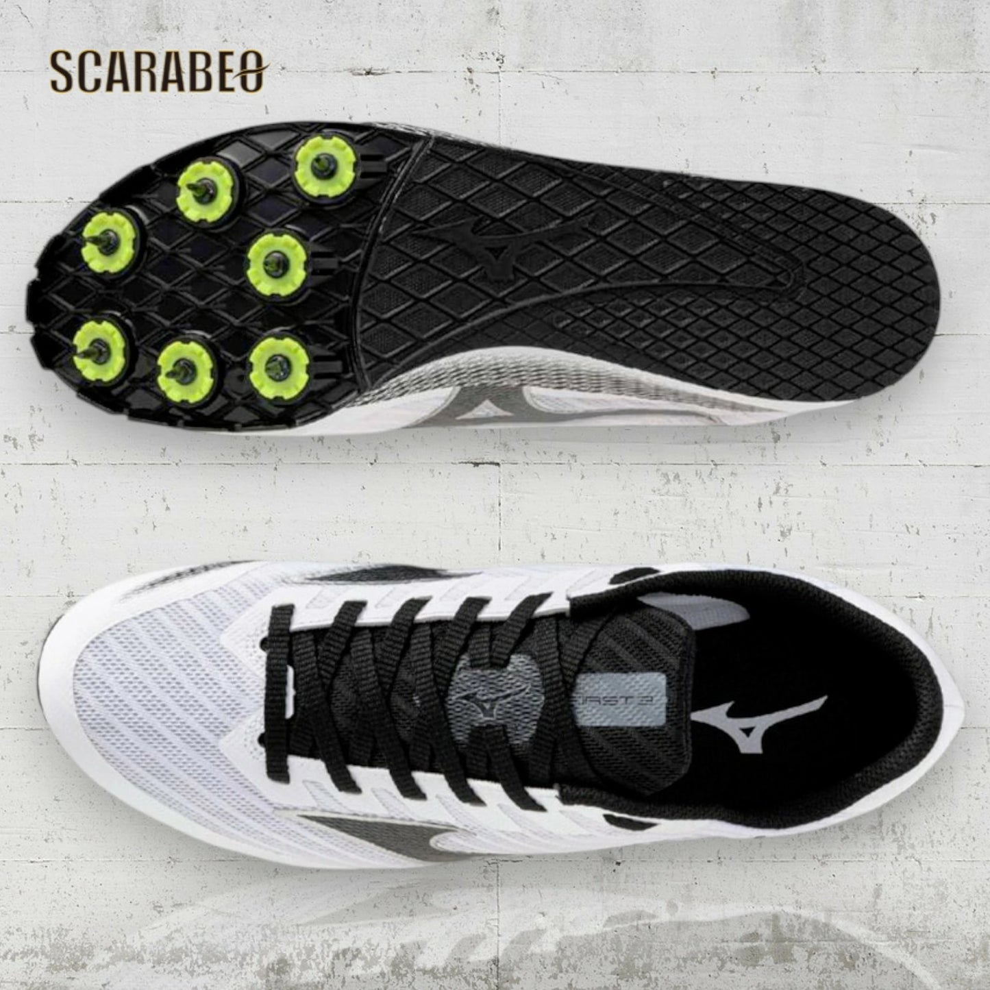 ミズノ 陸上スパイク エックスファースト3 U1GA258003 MIZUNO X FIRST 3 初心者用 短距離 中距離 長距離 走幅跳用 入門モデル 土トラック兼用 2E ホワイト×ブラック u1ga258003