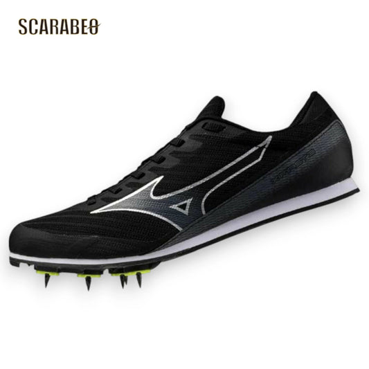 ミズノ 陸上スパイク エックスファースト3 ワイド U1GA2331-01 MIZUNO X FIRST 3 WIDE 初心者用 短距離 中距離 長距離 走幅跳用 土トラック兼用 オールラウンドモデル ブラック×シルバー u1ga258102