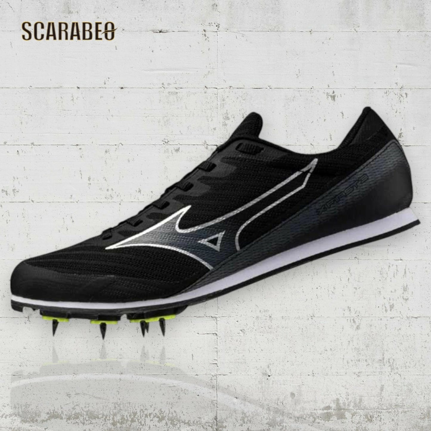 ミズノ 陸上スパイク エックスファースト3 ワイド U1GA2331-01 MIZUNO X FIRST 3 WIDE 初心者用 短距離 中距離 長距離 走幅跳用 土トラック兼用 オールラウンドモデル ブラック×シルバー u1ga258102