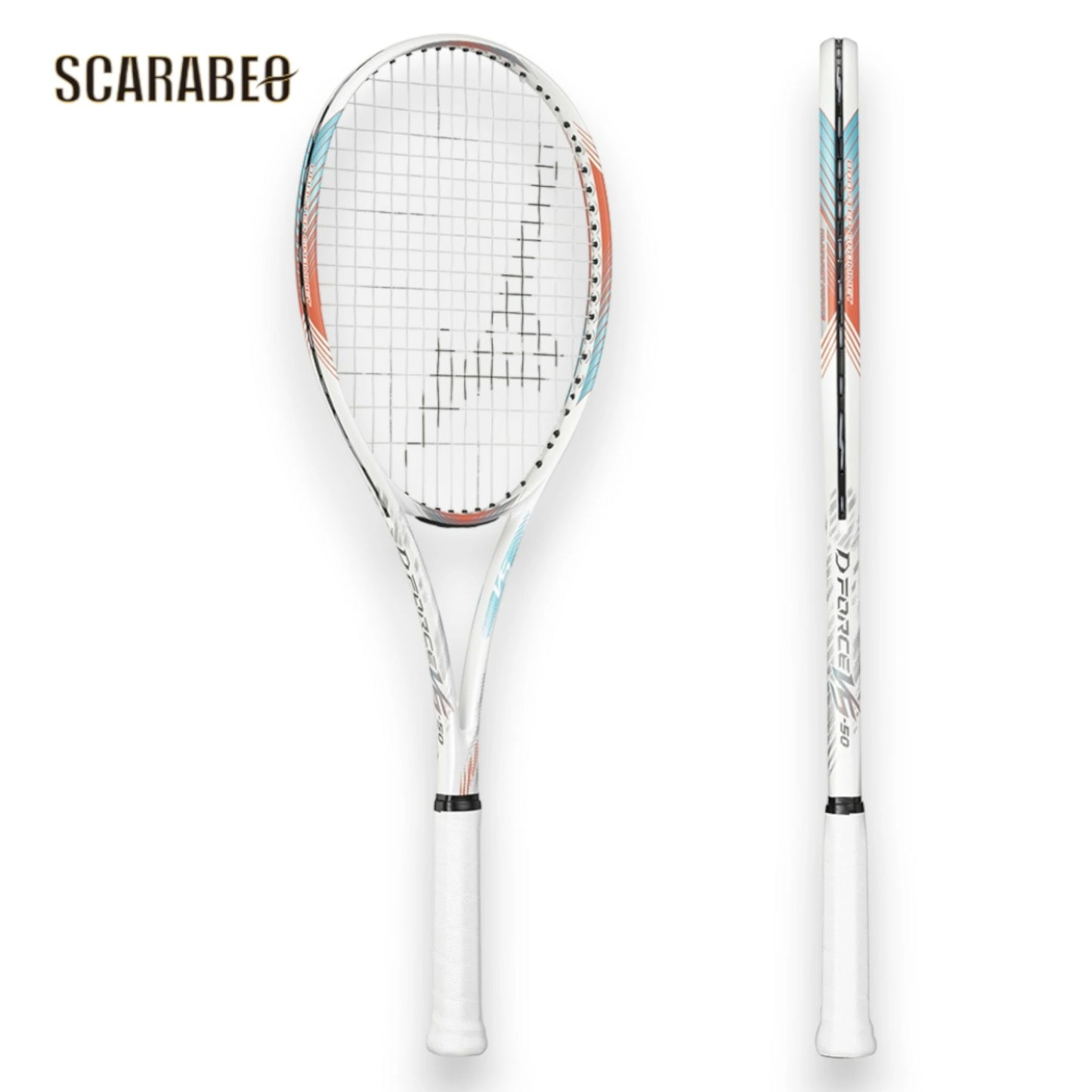 ミズノ ソフトテニス ラケット オールラウンド用 D FORCE VS-50 DフォースVS50 63JTN45701 ホワイト×パステルコーラル 初中級者向け 軟式 MIZUNO 63jtn45701